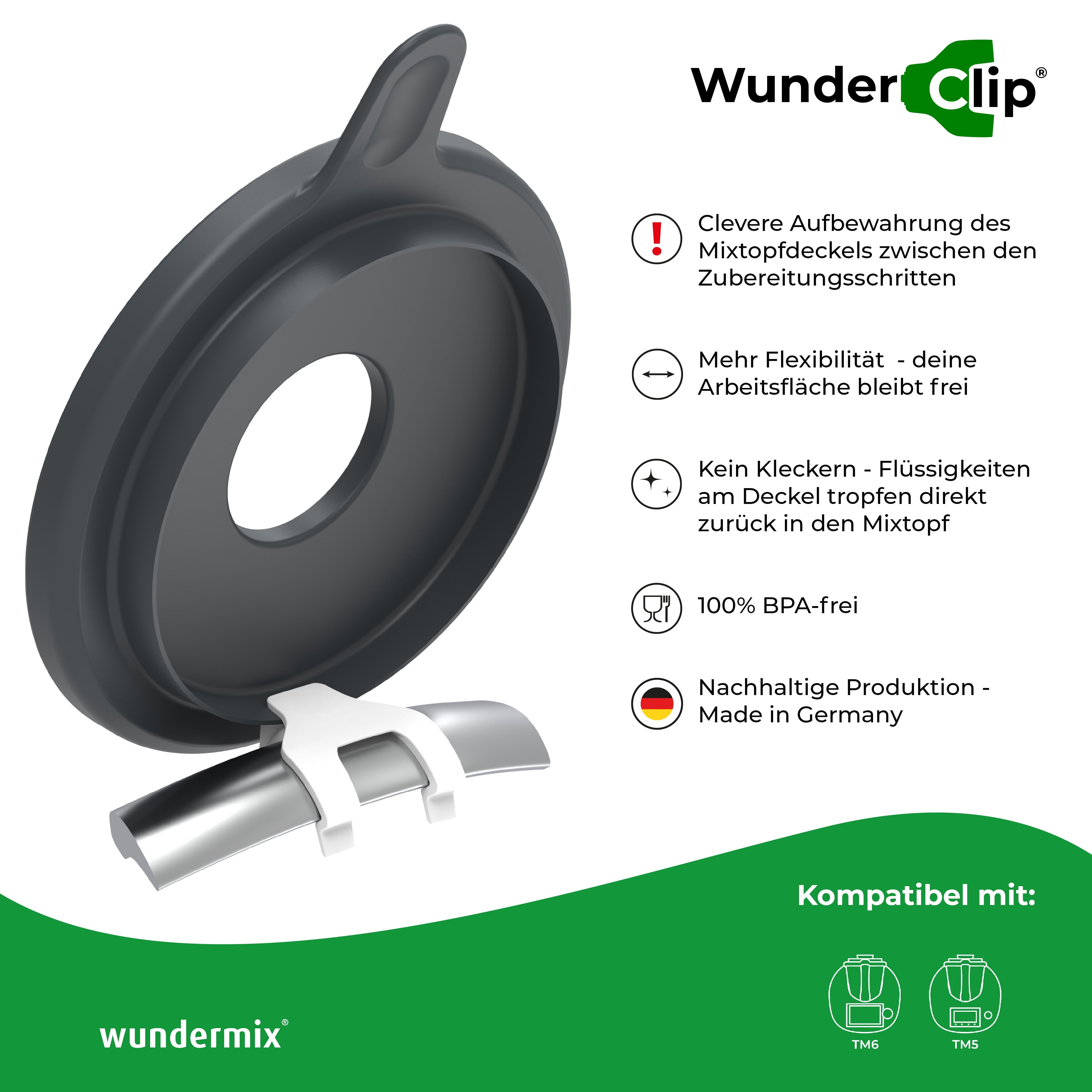 WunderClip® | Deckelhalter für den Thermomix TM6, TM5