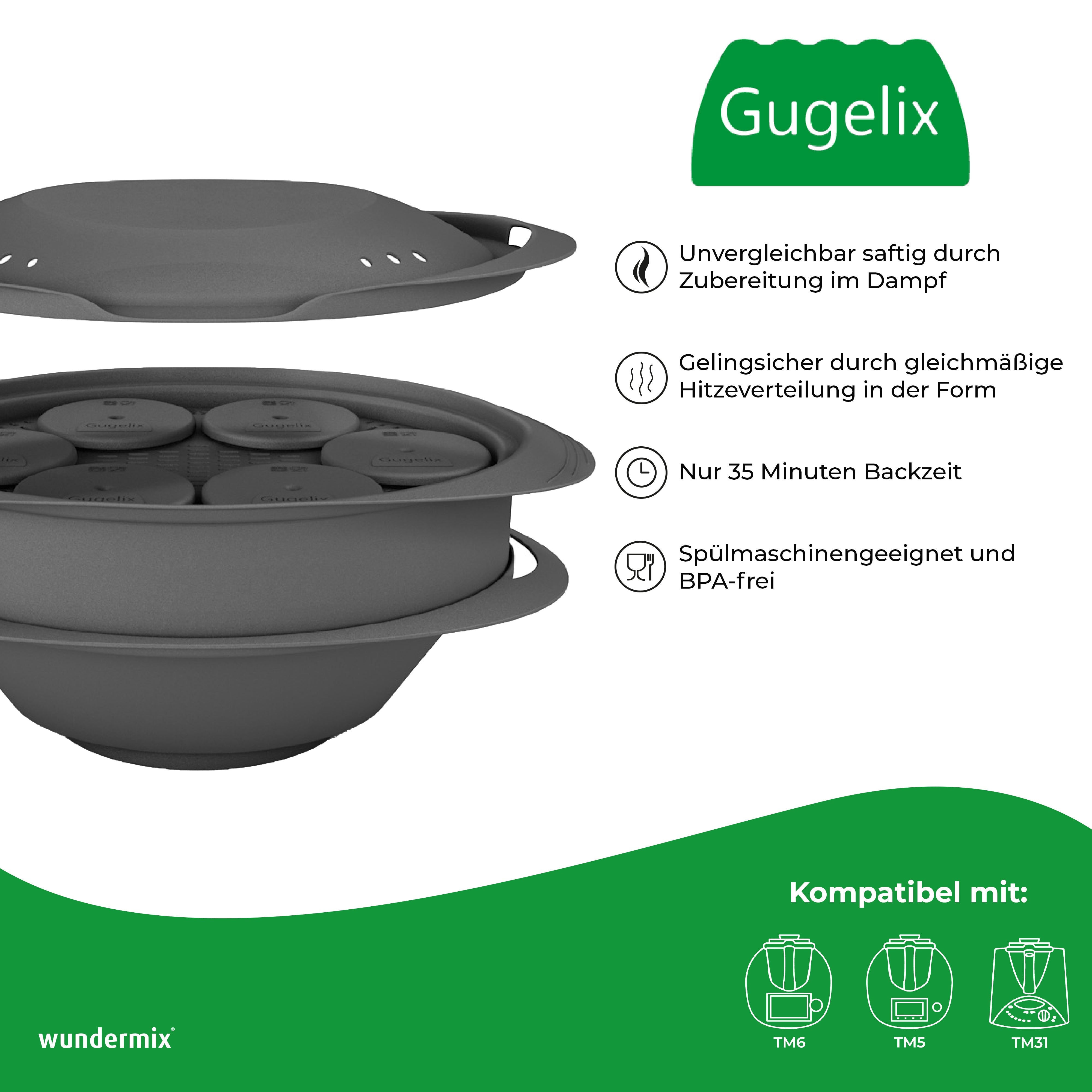 Gugelix - Mini-Gugelhupfform für Varoma für TM6, TM5, TM31